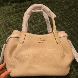 Kate Spade Beige Leather Large Dumpling Satchel